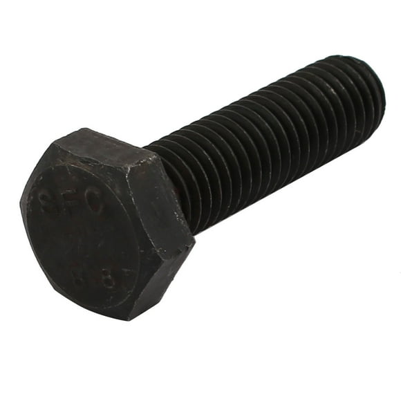 Unique Bargains 8.8 Grade M10x35mm Full Threaded Left Hand Thread Hex Head Bolt Black