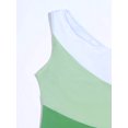 thumbnail image 4 of Hotian Women's One Piece Swimsuit Color Block One Shoulder Cut Out Bathing Suit Sexy Beach Swimwear Beachwear Green XL, 4 of 7