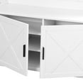 thumbnail image 3 of DWVO Hall Tree with Storage Bench, 3-in-1 White Entryway Coat Rack with 14 Hooks, Coat Hanger, Shoe Cabinet for Hallway, Living Room, 3 of 8