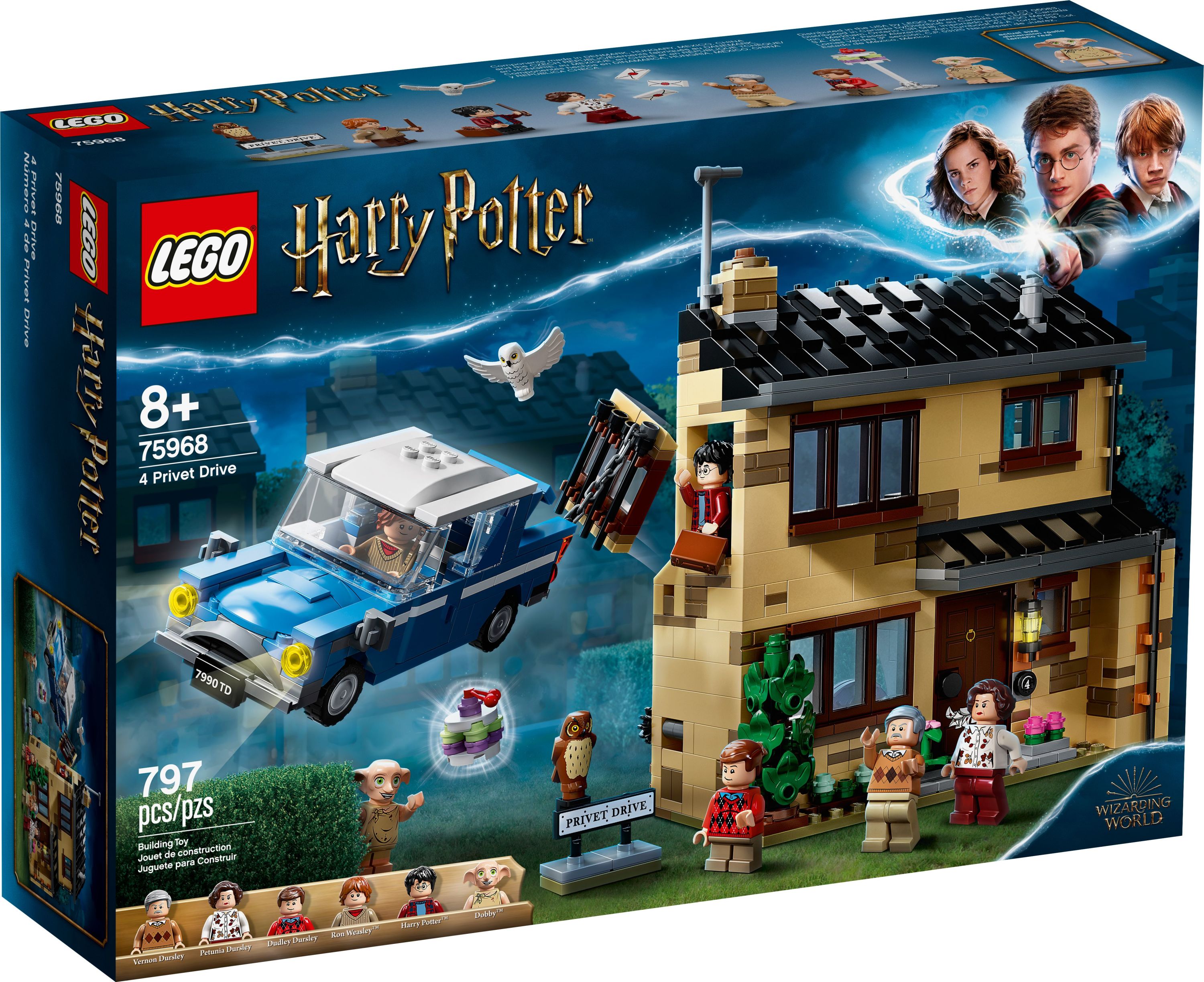 LEGO Harry Potter 4 Privet Drive 75968 House and Ford Anglia Flying Car Toy, Wizarding World Gifts for Kids, Girls & Boys with Harry Potter, Ron Weasley, Dursley Family, and Dobby Minifigures - image 3 of 3