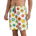 thumbnail image 2 of Logiee Cartoon Flowers Print Mens Swim Trunks Quick Dry Board Shorts,Breathable Hawaii Beach Shorts Swimwear Bathing Suits-XX-Large, 2 of 6
