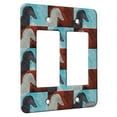 thumbnail image 1 of KuzmarK™ 2 Gang Rocker Wall Plate - Black Borzoi Sighthound Dog Pattern Art by Denise Every, 1 of 1