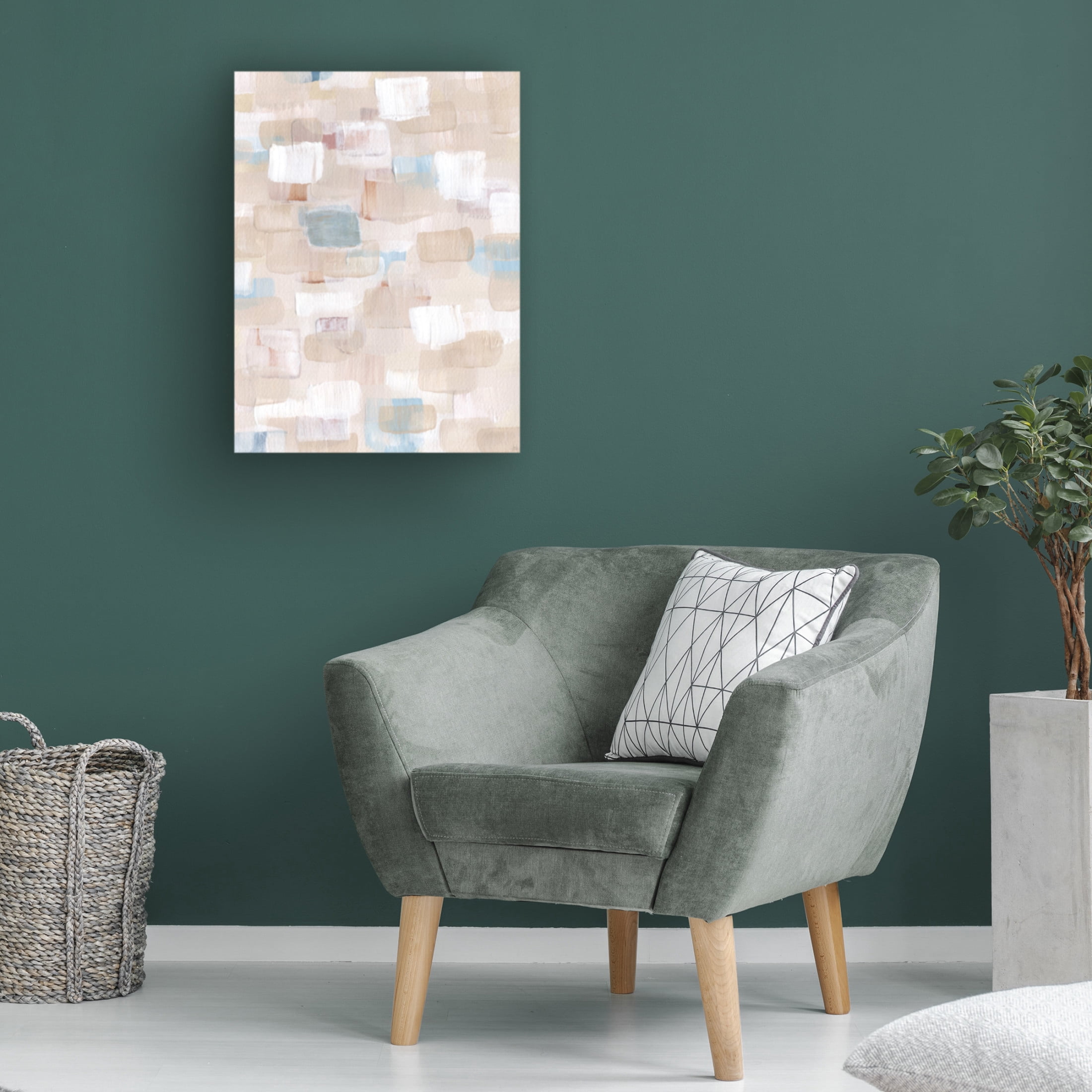 Canvas Wall Art - Line and Brush 'Stacking BrushWork 1' Wall Art for Living Room, Bedroom, or Office Décor by Trademark Fine Art - 14 x 19 Inches
