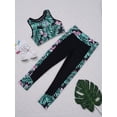 thumbnail image 3 of inhzoy Kids Girls 2 Pieces Athletic Crop Top with Sports Leggings Yoga Gymnastics Activewear Workout Sweatsuit Summer Lily Pink 10, 3 of 8