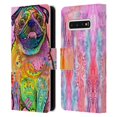 thumbnail image 1 of Head Case Designs Officially Licensed Dean Russo Dogs 3 Pug Leather Book Wallet Case Cover Compatible with Samsung Galaxy S10, 1 of 6