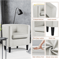 thumbnail image 6 of Alden Design Upholstered Velvet Accent Chair for Livingroom, Beige, 6 of 11