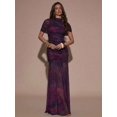 thumbnail image 4 of Purple Tie-Dye Ruched Maxi Dress With Short Sleeve And Round Neck, 4 of 30