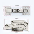 thumbnail image 2 of ABCISI 170 Degree Hinges, Frameless Cabinet Door Hinges, Hidden Hydraulic Adjustable Mounting Hinges, Soft Closing Stainless Steel Buffer Damping Wardrobe (1 Pair), 2 of 16