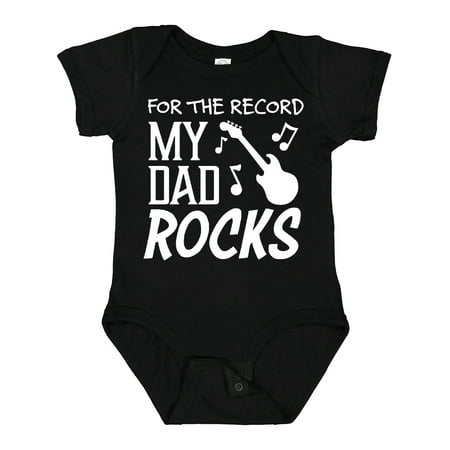 

Inktastic For the Record My Dad Rocks Gift Baby Boy or Baby Girl Bodysuit