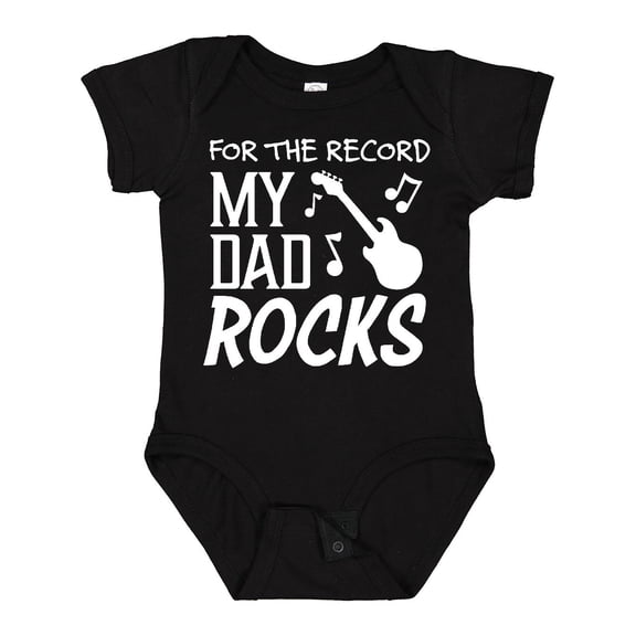 Inktastic For the Record, My Dad Rocks Boys or Girls Baby Bodysuit