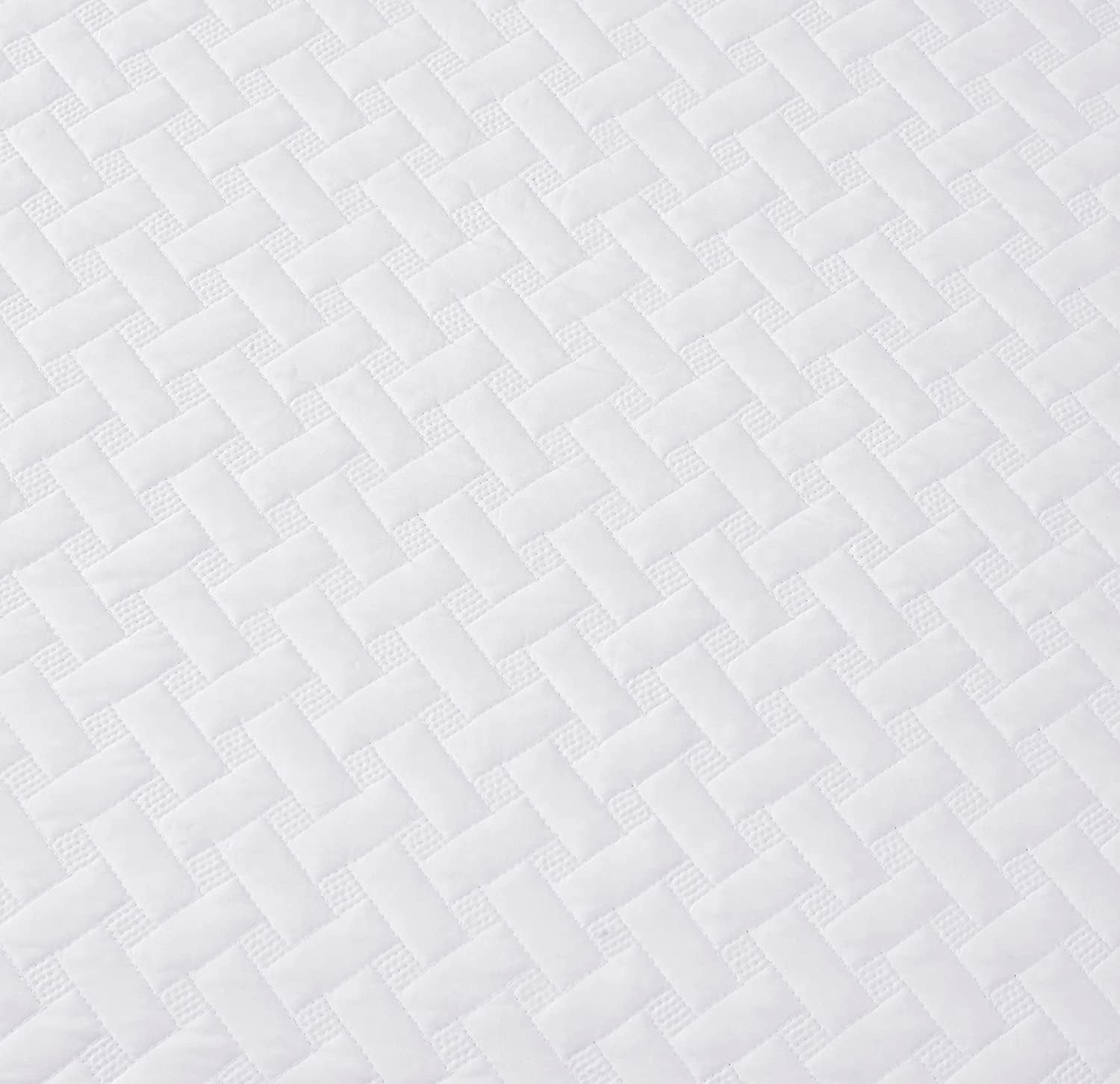 Chezmoi Collection Randall 3-Piece Soft Cooling Bamboo Fiber Quilt Bedspread Basketweave Quilted Coverlet Set (Queen, White)