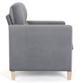 thumbnail image 6 of 35" 1 Seater Sofa, Modern Fabric Sofa Chair, Upholstered Single Couch with Solid Wood Legs and Wide Armrest for Bedroom, Apartment, Home, Office, Living Room, Gray, 6 of 9