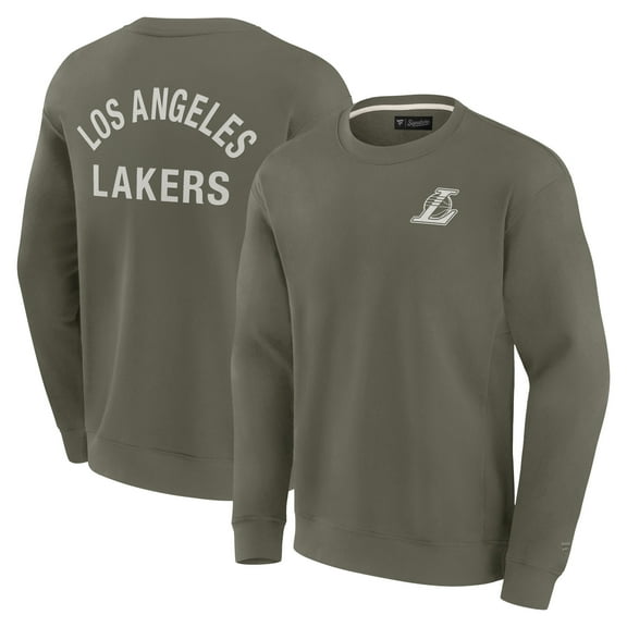 Unisex Fanatics Olive Los Angeles Lakers Elements Super Soft Fleece Pullover Sweatshirt