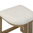 thumbnail image 5 of Nathan James Veya Modern Backless Bar Stool, Barrel Bar Stool with Boucle Upholstery and Solid Wood Legs, Light Brown, 5 of 5