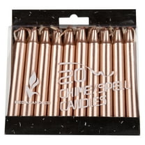 Mega Candles 20 pcs Unscented Rose Gold Mini Taper Candle, 4 Inch Tall x 1/2 Inch Diameter, Great for Casting Chimes, Rituals, Spells, Vigil, Witchcraft, Wiccan Supplies, Wax Play & More
