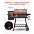 thumbnail image 3 of VEVOR Wood Pellet Grill Smoker, 8 in 1 BBQ Grills for Outdoor Cooking, 456 Square Inches Cook Area Electric Grill and Smoker, with Digital Controller, Meat Probe, 500°F Max Temperature, Black, 3 of 9