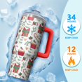 thumbnail image 4 of 30oz Christmas Tumbler with Lid and Straw, Stainless Steel Cup with Handle Plaid Travel Mug, Christmas Presents, 4 of 5