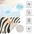 thumbnail image 3 of Yayeee Bath Rug for Bathroom Floor Non Slip Rectangle Fluffy Soft Absorbent Mat, 16"x24", Black Lines, 3 of 7