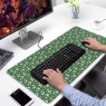 thumbnail image 2 of Long Mouse Pads for Desk,Green Christmas Snowman Pattern Desk Mats on Top Of Desks, Desk Mouse Pad Extra Large with 3mm Non-Slip Base and Stitched Edge for Gaming,Office,Work,Home 31.5x15.7in, 2 of 5
