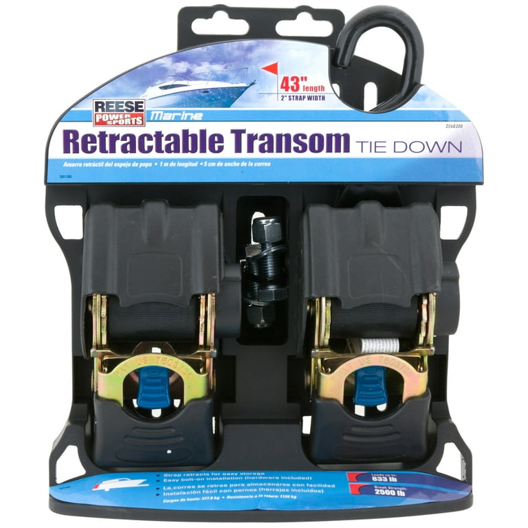 2 in. x 43 in. Transom Tie Down Zinc Retractable 2 in. x 43 in. Transom Tie Down Zinc Retractable