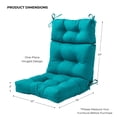 thumbnail image 6 of Greendale Home Fashions Outdoor 44'' x 22'' High Back Chair Cushion, Set of 2, Peacock, 6 of 7