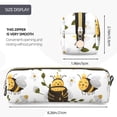 thumbnail image 3 of Disketp Honey Bee Insect Estuche de Lápices de Cuero con Cierre, Estuche Compacto para Papelería, Bolígrafos y Accesorios Pequeños, 3 of 7