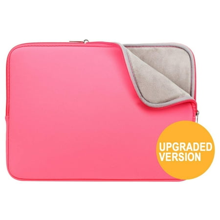 RAINYEAR 15 Inch Laptop Sleeve 15" Protective Soft Case Padded Cover Carrying Computer Bag Compatible with New 15.4 MacBook Pro Specially for Model A1938 A1707 A1990(Bright Pink,Upgraded Version)