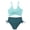 Light Green, variant on Girls Two Piece Criss Cross Bikini Bathing Suit Ribbed Crop Top Print High Cut Swim Bottoms for Teens 7-16