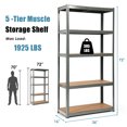 thumbnail image 3 of Costway 72'' Heavy Duty Storage Shelf Steel Metal Garage Rack 5 Level Adjustable Gray, 3 of 11