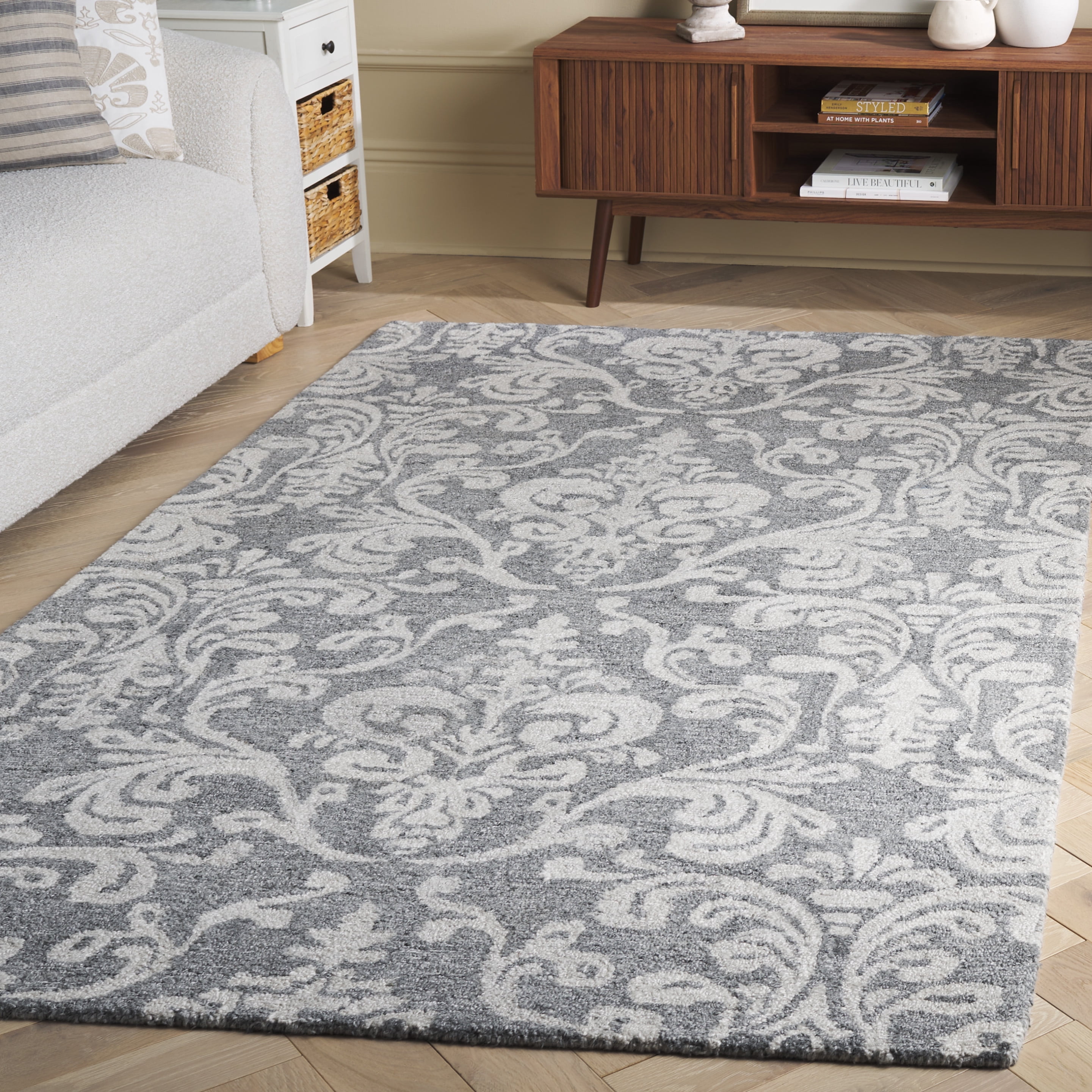 SAFAVIEH Anatolia Garrick Medallion Area Rug, Grey, 5' x 8'