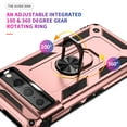 thumbnail image 6 of SaniMore Tri-layer Case for Google Pixel 8 Pro 6.7" 2023, 360° Rotating Holder/Kickstand Rugged PC Back + TPU Bumper Magnetic Car Mount Anti-fingerprint Anti-fall Heavy Duty Protective Case, Pink, 6 of 7