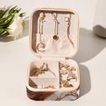 thumbnail image 6 of Marble Travel Portable Square Jewelry Box with Necklace Organizer, Earring Organizer, and Display Case - Ideal for Rings, Earrings, Necklaces, Bracelets, and More - Suitable for Girls and Women, 6 of 6
