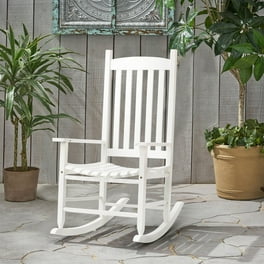 MAMIZO Wooden Rocking Chair Outdoor with High Back,Indoor