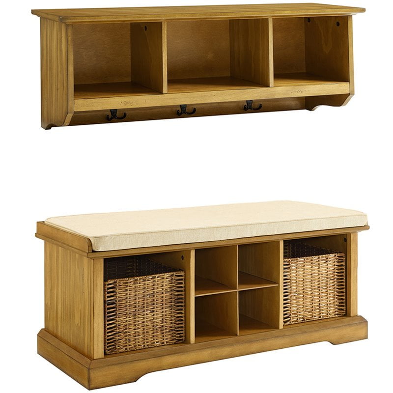 Pemberly Row 2 Piece Hall Tree Set in Natural