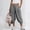 Gray women linen capri pants a1, variant on Women Cotton Linen Harem Pants Elastic Waist Flowy Casual Capri Pants with Pockets Loose Regular Fit Cropped Travel Lounge Trousers Summer Beach Wear, Black M