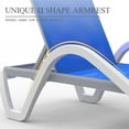 thumbnail image 4 of Patio Chaise Lounge Adjustable Aluminum Pool Lounge Chairs with Arm All Weather Pool Chairs for Outside, in-Pool, Lawn (Blue, 1 Lounge Chair) 09675, 4 of 6