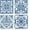 -, variant on Vintage Flower Pattern Canvas Print: Navy Blue and White Bohemian Wall Art Abstract Mandala Picture Beautiful Floral Painting 4 Pieces Modern Artwork for Bedroom Bathroom Ready to Hang