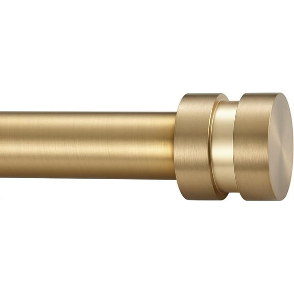 16-150 inch Long Adjustable Warm Gold Curtain Rods,1 inch Diameter Splicing Heavy Duty Rod Set with Aluminum Finals for Windows, Door, Drapery