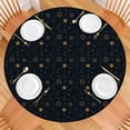 thumbnail image 2 of Dark Blue Sun Moon Pattern Round Fitted Tablecloth with Elastic Edge,Dining Table Cover Waterproof,Outdoor Round Tablecloth for Camping,Dining,Indoor and Outdoor, 2 of 7