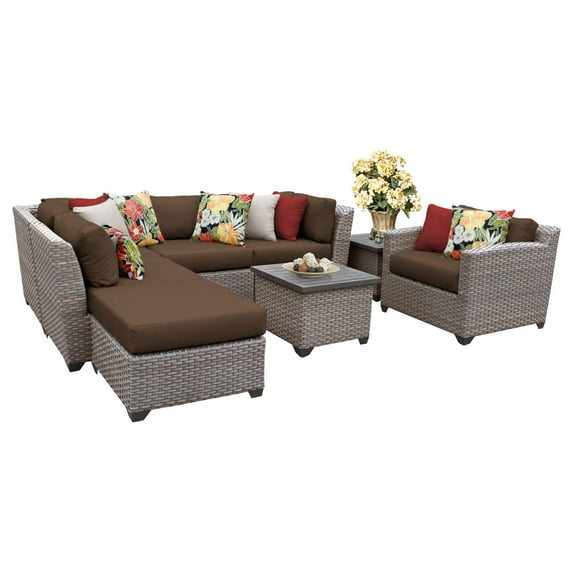 Catalina 8 Piece Outdoor Wicker Patio Furniture Set 08g