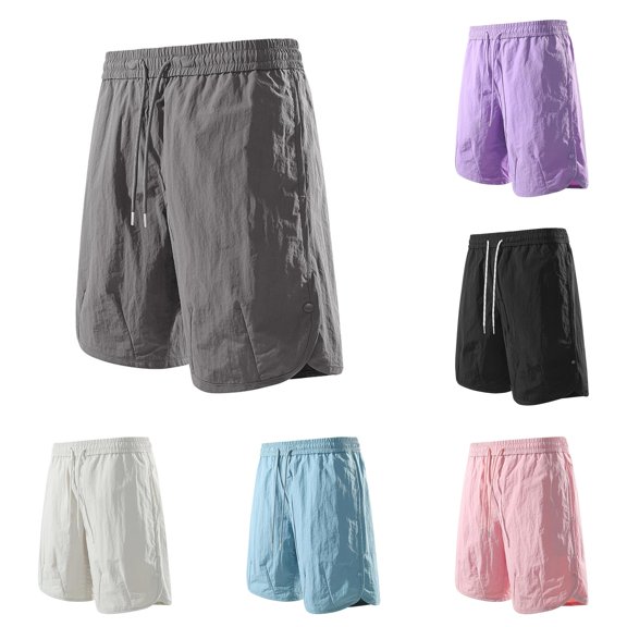 LiuXxxx Casual Cargo Shorts with Elastic Waist Comfortable Utility Pocket Outdoor Summer Walking Shorts Grey S