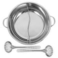 thumbnail image 1 of HEANUJJ Hot Pot Cookware Silver Hot Pot With Divider Multi Purpose For Social Events 1Set, 1 of 7