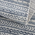 thumbnail image 5 of 2â€™ x 13â€™ Navy Blue Decorative Stripes Runner Rug, 5 of 21