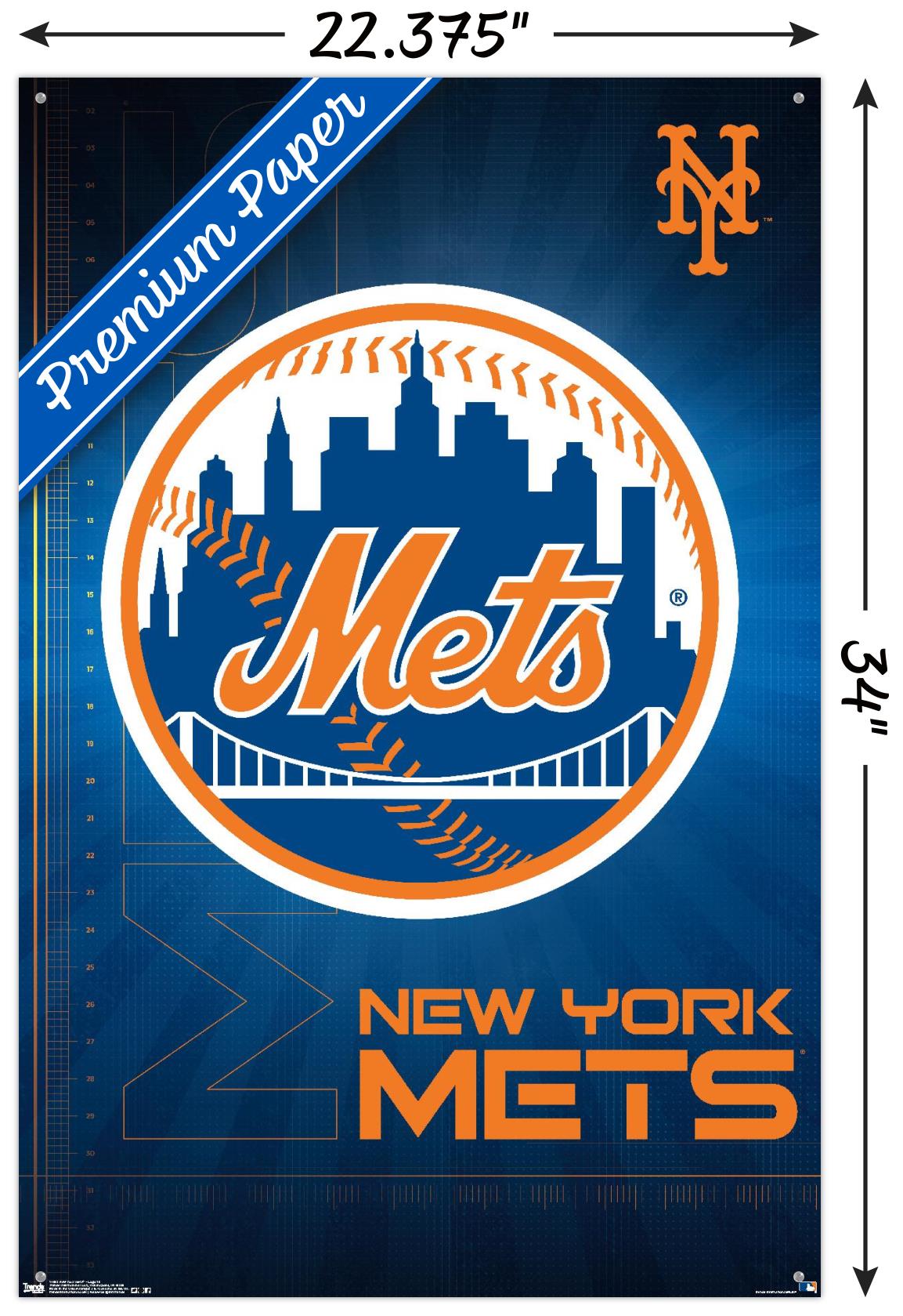 MLB New York Mets - Logo 16 Wall Poster with Push Pins, 22.375" x 34"