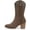 #1 1034-Mocha, variant on Women Cowboy Boots for Women Western Cowgirl Boots with Chunky Heel Round Toe Boots Mid Calf Boots Embroidered Boots