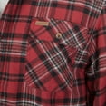 thumbnail image 5 of Men's Smith's Workwear Plaid Sherpa-Lined Cotton Flannel Shirt Jacket Color: Burgundy Size: L, 5 of 5
