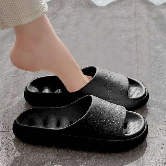 Shower Shoes for Women & Men - Non-Slip Pool Slides with Soft Cushion & Arch Support - Quick-Drying Bath Slippers with Drain Holes,  6-7 Women/4.5-5.5 Men