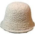 thumbnail image 6 of CoCopeaunts Fluff Brim Bucket Hat for Women Reversible Solid Color Basin Hat Autumn Winter Thick Bucket Cap Double-Side Wear, 6 of 8