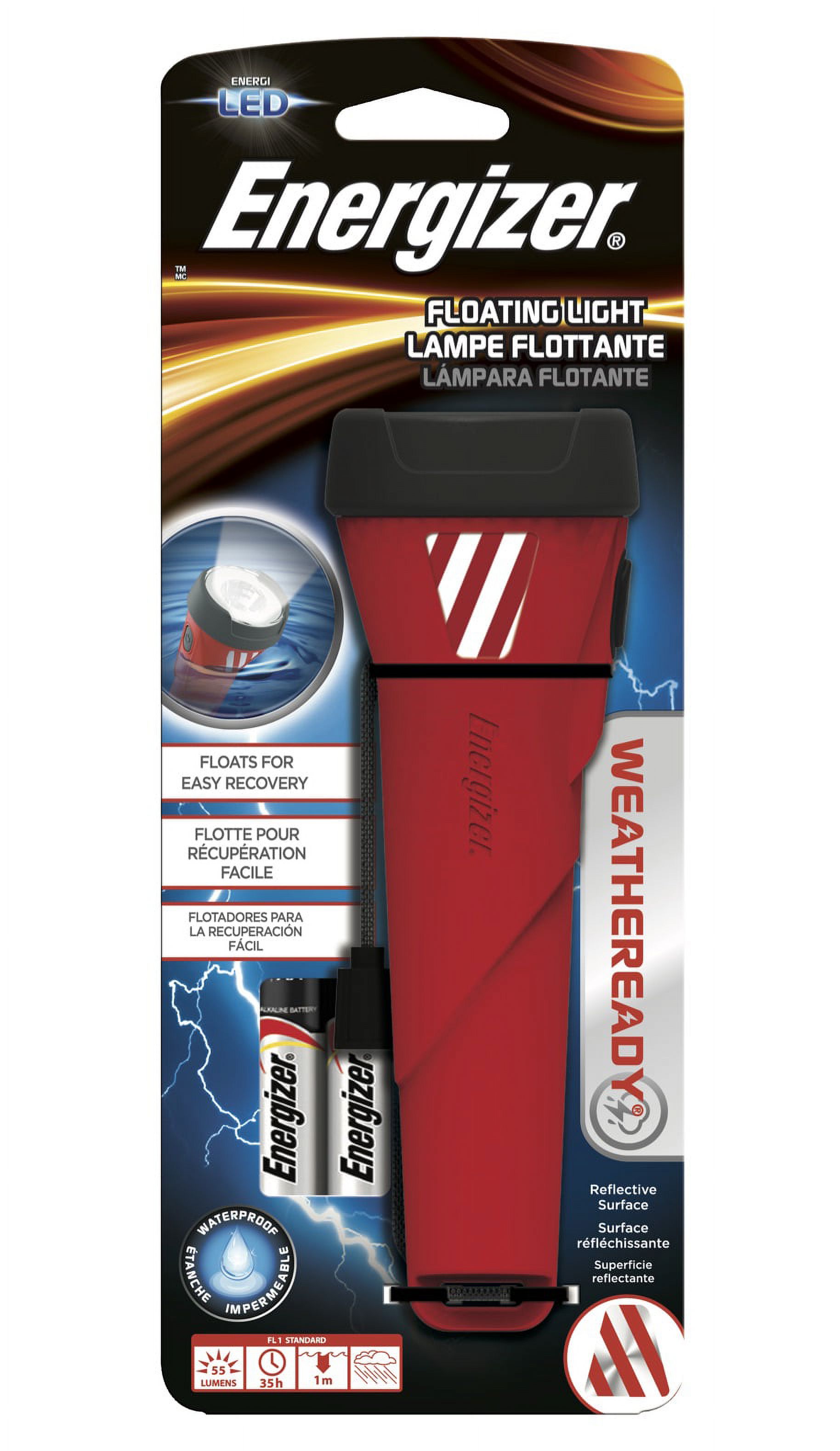 Energizer Waterproof LED Bulb Flashlight, 100 Lumen Weatheready Floating Light, AA Batteries Included - image 2 of 3