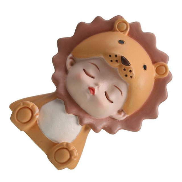 Yellow Resin Animal Statue for Cake Decoration Vivid Kids Model Decorative Sculpture 1pc